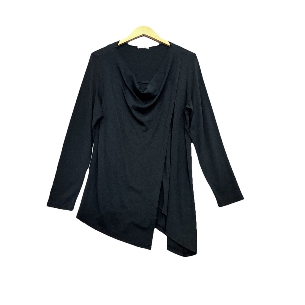 KLEEN Tunic Top Womens XL Black Layered Lagenlook Modal Long Sleeve Whimsigoth